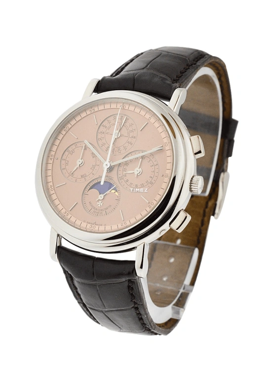 Vacheron Constantin,Patrimony 38mm,38mm,Platinum,Salmon,Automatic,Chronograph,Moonphase,Perpetual Calendar,Leap Year,40hours,In-house Caliber,49005,49005/000P-7622