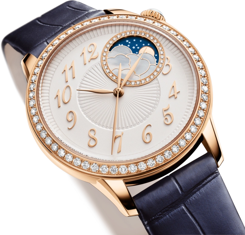 Vacheron Constantin,Égérie 37mm,37mm,Pink Gold,Silver,Automatic,Moonphase,40hours,8005F,8005F/000R-B498
