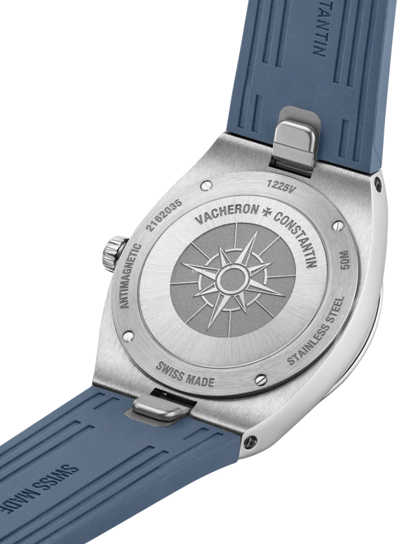 Vacheron Constantin,Overseas 33mm,33mm,Stainless Steel,Blue,Quartz,Day,74hours,1225V,1225V/200A-B590