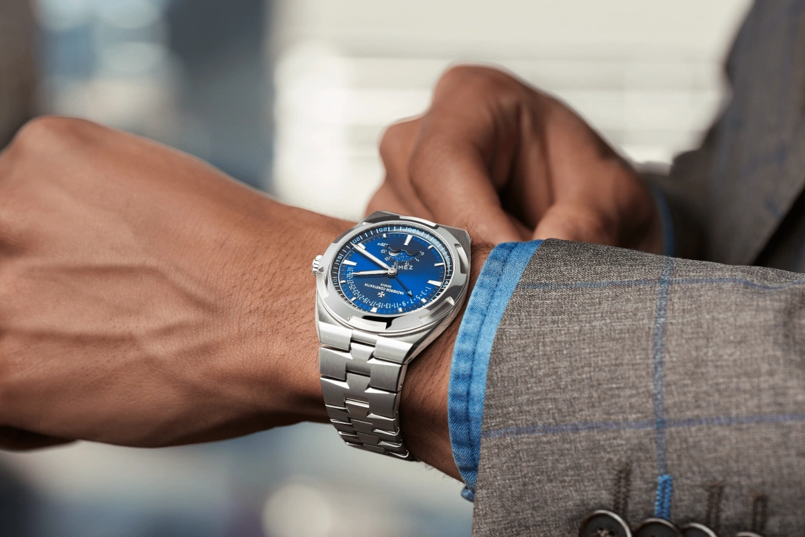 Vacheron Constantin,Overseas 41mm,41mm,Stainless Steel,Blue,Automatic,Moonphase,Day,Retrograde,4000V,4000V/210A-B911