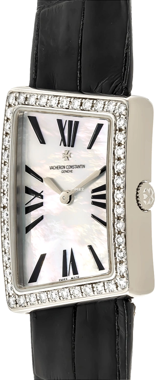 Vacheron Constantin,1972 23.40x33mm,23.40x33mm,White Gold,Silver White,Quartz,In-house Caliber,Sapphire,Crystal Glass,25521,25521/000G-9113