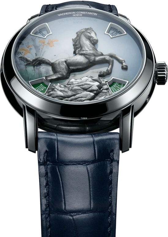 Vacheron Constantin,Métiers d'Art 40mm,40mm,Platinum,Multi-Color,Grey,Automatic,Date,Day,Jumping Hours,86073,86073/000P-H066