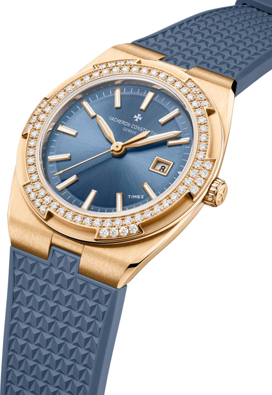 Vacheron Constantin,Overseas 33mm,33mm,Pink Gold,Blue,Quartz,Day,74hours,1225V,1225V/200R-H015