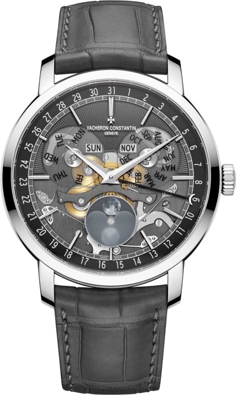 Vacheron Constantin,Traditionnelle 41mm,41mm,White Gold,See-through,Automatic,Moonphase,Month,Date,Day,40hours,In-house Caliber,4020T,4020T/000G-B655