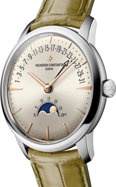 Vacheron Constantin,Patrimony 42.50mm,42.50mm,White Gold,Beige,Automatic,Moonphase,Day,Retrograde,4010U,4010U/000G-H070