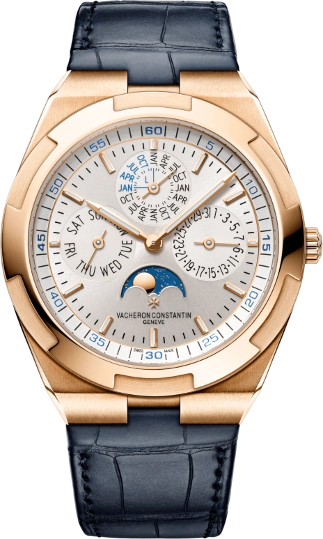 Vacheron Constantin,Overseas 41.50mm,41.50mm,Pink Gold,Silver,Automatic,Moonphase,Perpetual Calendar,Leap Year,Month,40hours,In-house Caliber,4300V,4300V/000R-B064