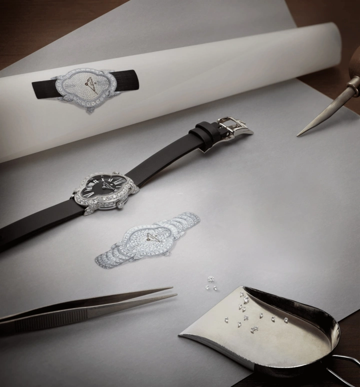 Vacheron Constantin,Heures Créatives 26.50x36.20mm,26.50x36.20mm,White Gold,Black,Handwound,40hours,In-house Caliber,37640,37640/000G-B659