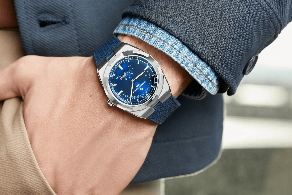 Vacheron Constantin,Overseas 41mm,41mm,Stainless Steel,Blue,Automatic,Moonphase,Day,Retrograde,4000V,4000V/210A-B911