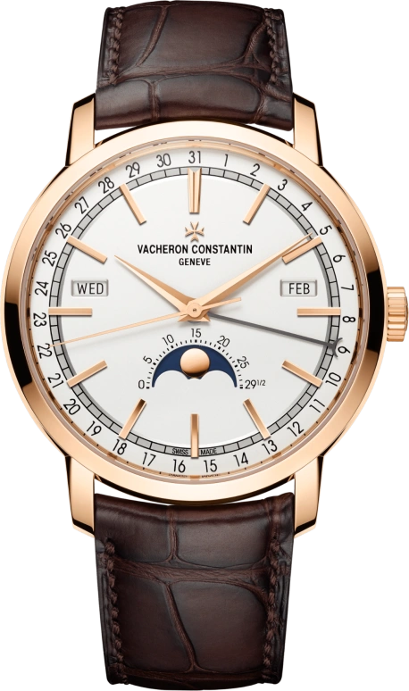 Vacheron Constantin,Traditionnelle 41mm,41mm,Pink Gold,Silver,Automatic,Moonphase,Month,Date,Day,43hours,In-house Caliber,4010T,4010T/000R-B344