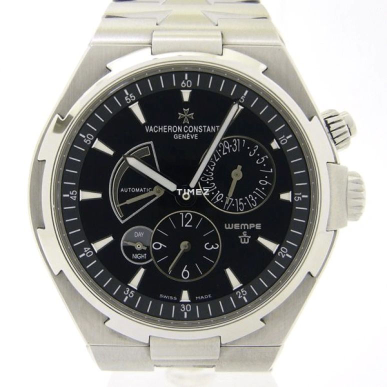 Vacheron Constantin,Overseas 42mm,42mm,Stainless Steel,Black,Automatic,Day,Power Reserve Indicator,Dule Time,47450,47450/B01A-9204