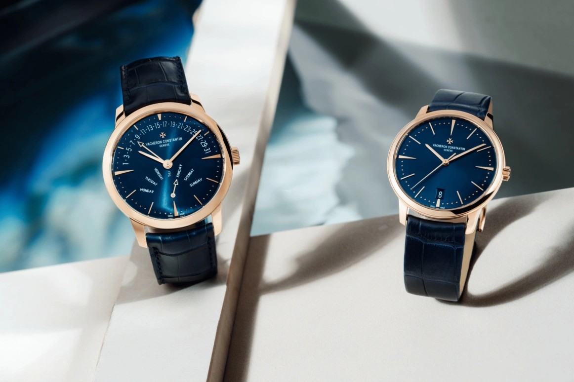 Vacheron Constantin,Patrimony 42.50mm,42.50mm,Pink Gold,Blue,Automatic,Date,Day,Simu Liu,4000U,4000U/000R-B516