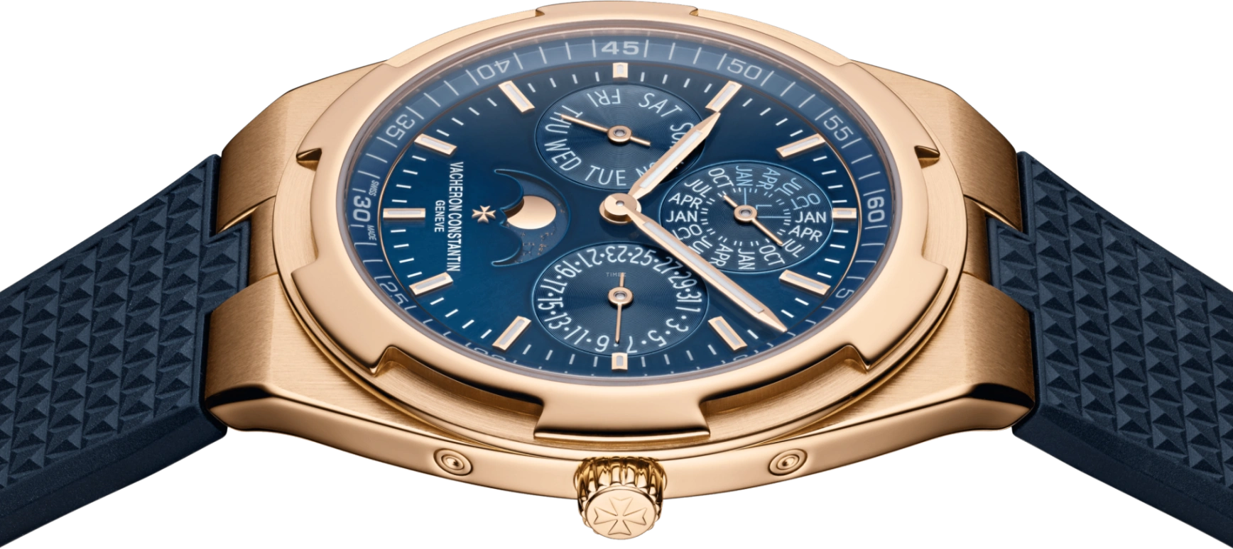 Vacheron Constantin,Overseas 41.50mm,41.50mm,Pink Gold,Blue,Automatic,Moonphase,Perpetual Calendar,Leap Year,Month,40hours,In-house Caliber,4300V,4300V/120R-B509