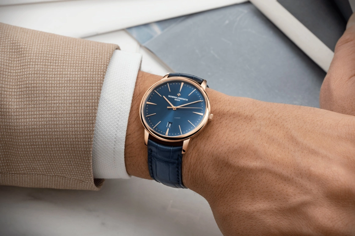 Vacheron Constantin,Patrimony 40mm,40mm,Pink Gold,Blue,Automatic,Day,43hours,85180,85180/000R-B515