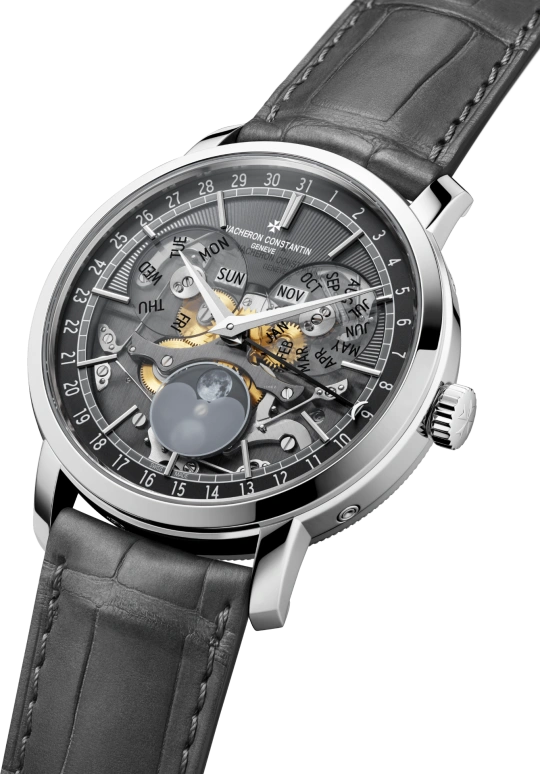 Vacheron Constantin,Traditionnelle 41mm,41mm,White Gold,See-through,Automatic,Moonphase,Month,Date,Day,40hours,In-house Caliber,4020T,4020T/000G-B655