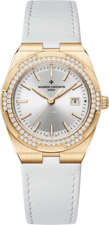 Vacheron Constantin,Overseas 33mm,33mm,Pink Gold,Silver,Quartz,Day,74hours,1225V,1225V/000R-B592