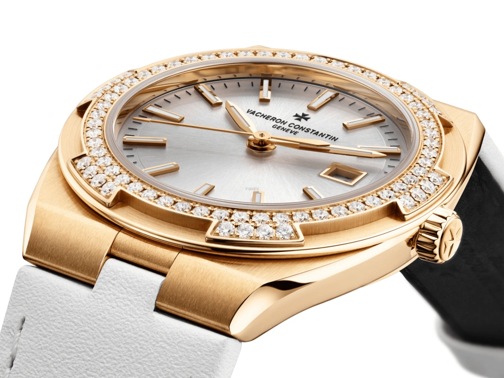 Vacheron Constantin,Overseas 33mm,33mm,Pink Gold,Silver,Quartz,Day,74hours,1225V,1225V/000R-B592