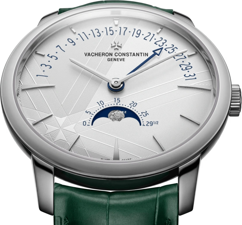 Vacheron Constantin,Patrimony 42.50mm,42.50mm,White Gold,Silver,Automatic,Moonphase,Day,Retrograde,4010U,4010U/000G-H057