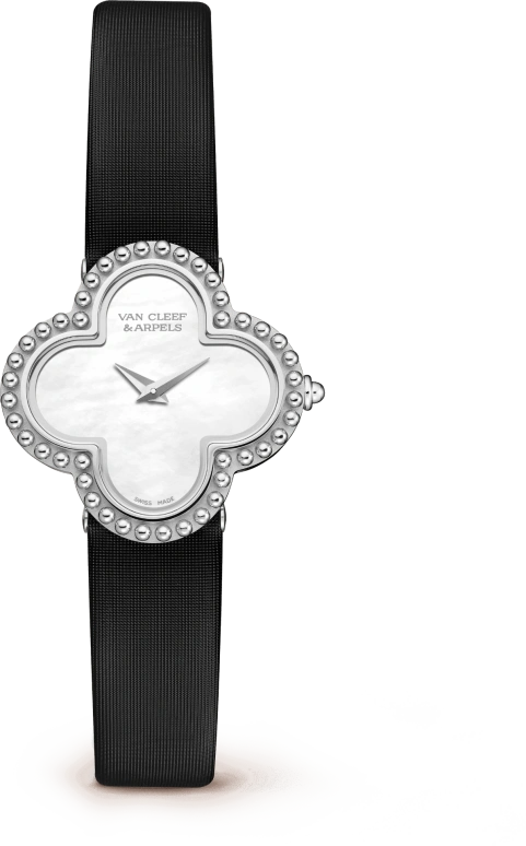 Van Cleef & Arpels,Alhambra® 26x26mm,26x26mm,White Gold,White,Quartz,Sapphire,Crystal Glass,Silver,VCARD21600