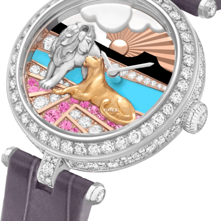 Van Cleef & Arpels,Extraordinary Dials™ 33mm,33mm,White Gold,Multi-Color,Handwound,Sapphire,Crystal Glass,Round,VCARPBJW00