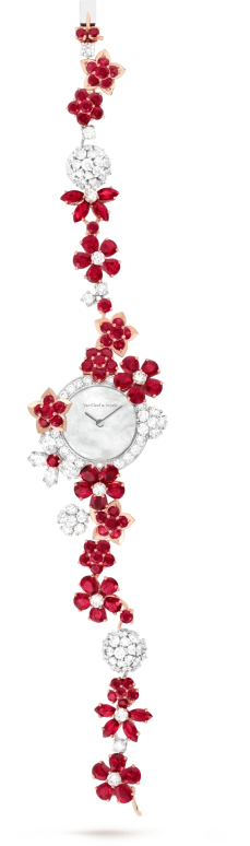 Van Cleef & Arpels,High Jewelry 23mm,23mm,White Gold,White,Sapphire,Crystal Glass,Mother of Pearl,VCARO8U400