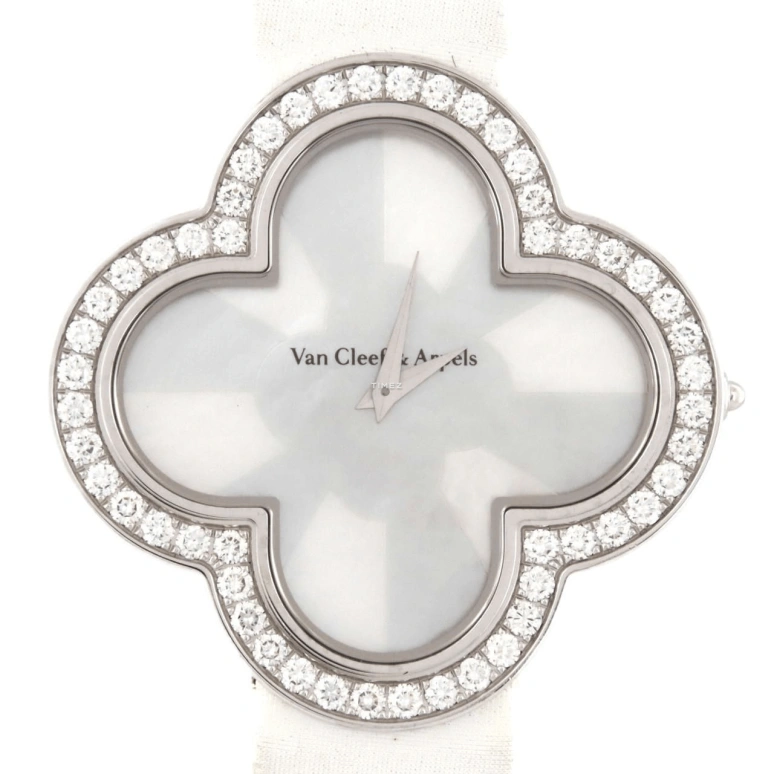 Van Cleef & Arpels,Alhambra® 40x40mm,40x40mm,White Gold,White,Quartz,Sapphire,Crystal Glass,Other,VCARO30000