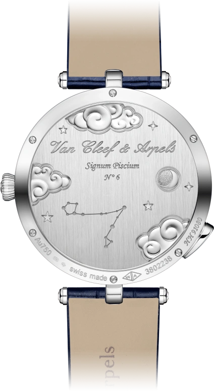 Van Cleef & Arpels,Poetic Complications® 38mm,38mm,White Gold,Turquoise,Transparent,Blue,Automatic,36hours,Sapphire,Crystal Glass,VCARO8TR00