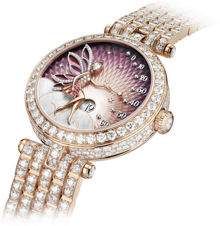 Van Cleef & Arpels,Poetic Complications® 33mm,33mm,Rose Gold,Violet,Purple,Automatic,Jumping Hours,Retrograde,VCARPBNK00