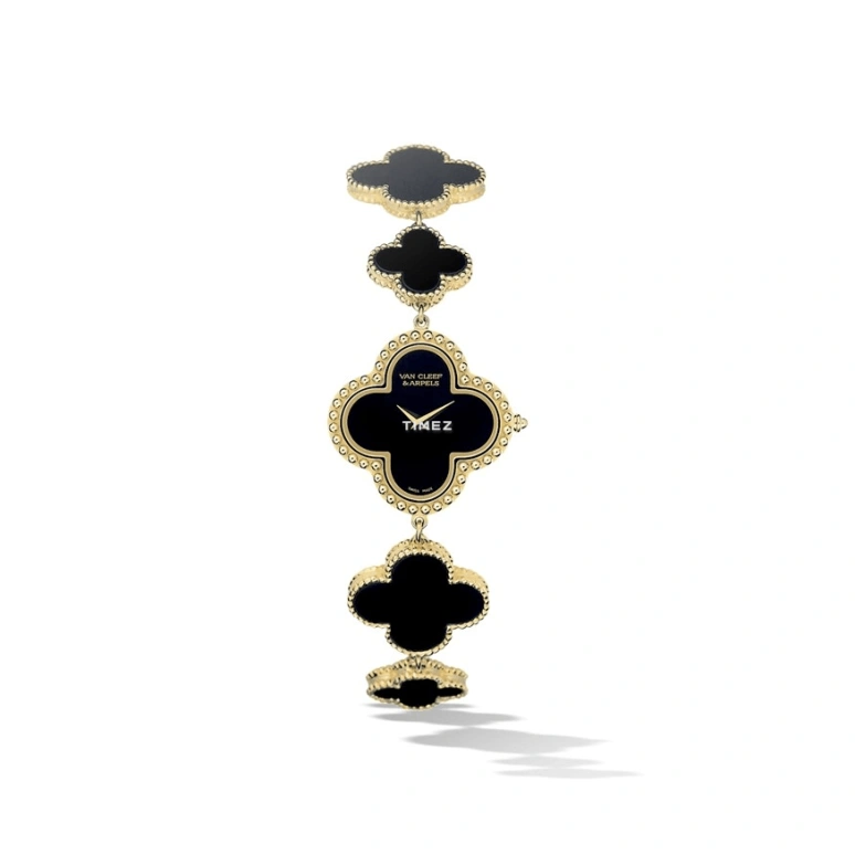Van Cleef & Arpels,Alhambra® 26x26mm,26x26mm,Yellow Gold,Black,Quartz,Sapphire,Crystal Glass,Other,VCARO40R00