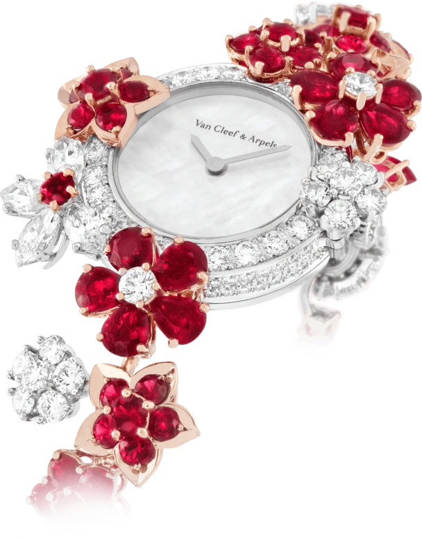 Van Cleef & Arpels,High Jewelry 23mm,23mm,White Gold,White,Sapphire,Crystal Glass,Mother of Pearl,VCARO8U400