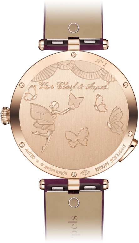 Van Cleef & Arpels,Poetic Complications® 40mm,40mm,Rose Gold,Rose,Pink,Blue,Multi-Color,Handwound,Sapphire,Crystal Glass,Round,VCARPBER00
