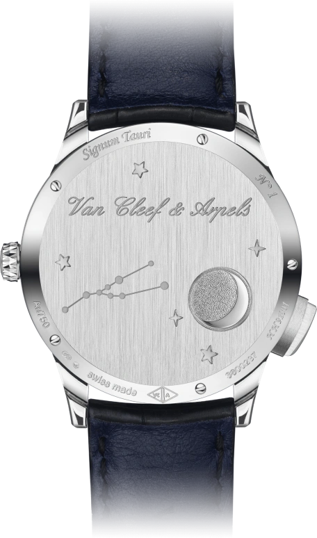 Van Cleef & Arpels,Poetic Complications® 42mm,42mm,White Gold,Transparent,Blue,Sapphire,Crystal Glass,Enamel,VCARO8TI00