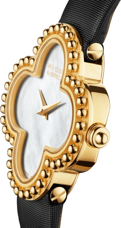 Van Cleef & Arpels,Alhambra® 26x26mm,26x26mm,Yellow Gold,White,Quartz,Sapphire,Crystal Glass,Gold,VCARD22000
