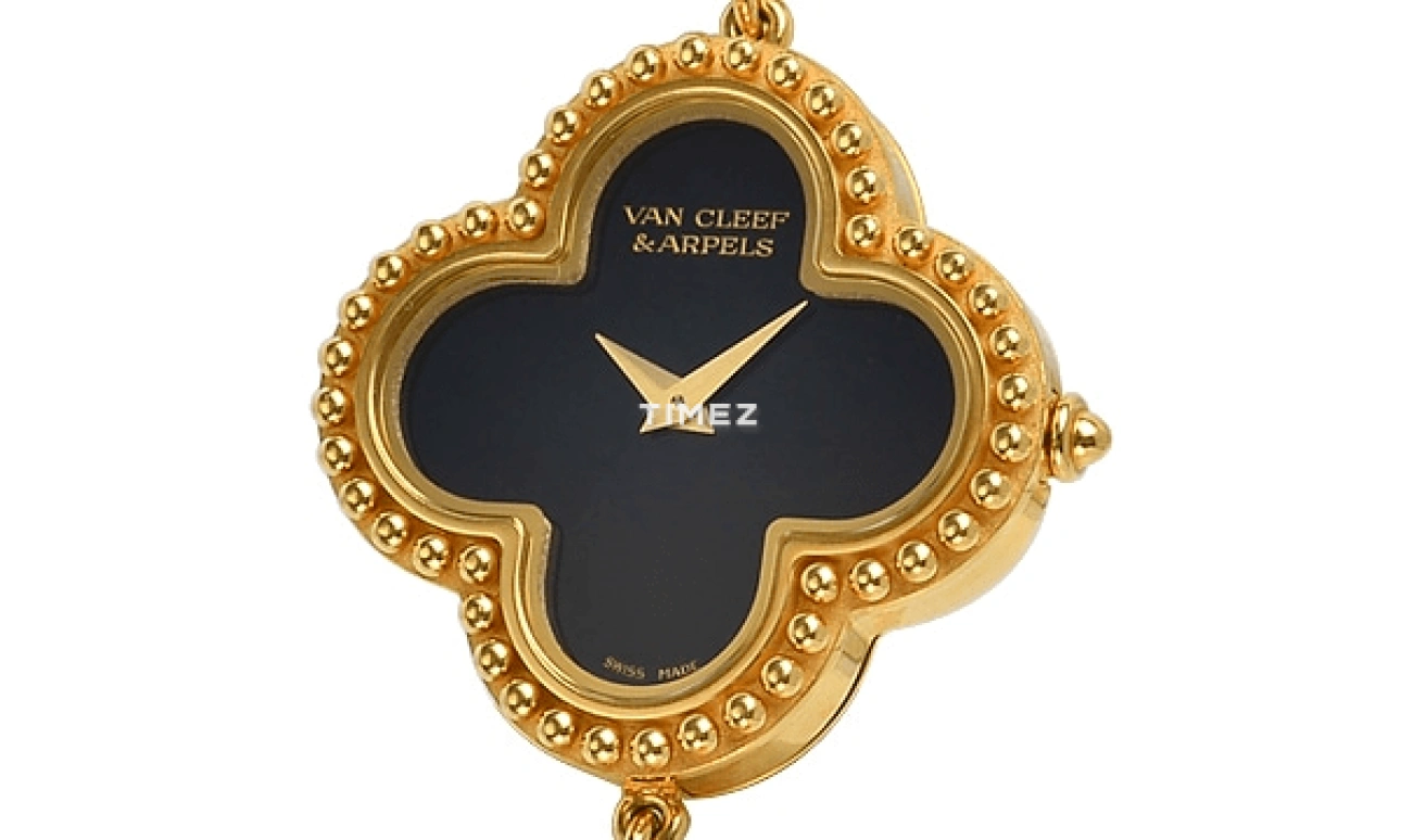 Van Cleef & Arpels,Alhambra® 26x26mm,26x26mm,Yellow Gold,Black,Quartz,Sapphire,Crystal Glass,Other,VCARO40R00