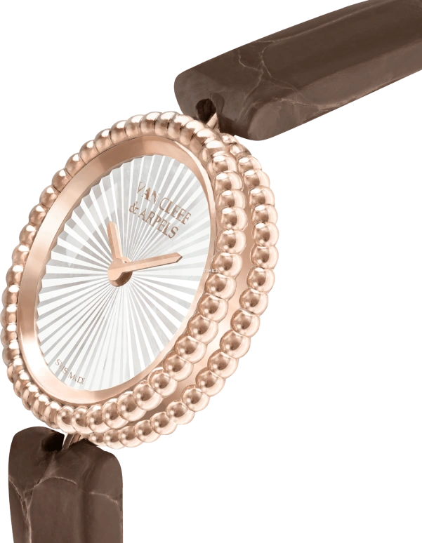 Van Cleef & Arpels,Perlée™ 23mm,23mm,Rose Gold,White,Quartz,Sapphire,Round,VCARPBMM00