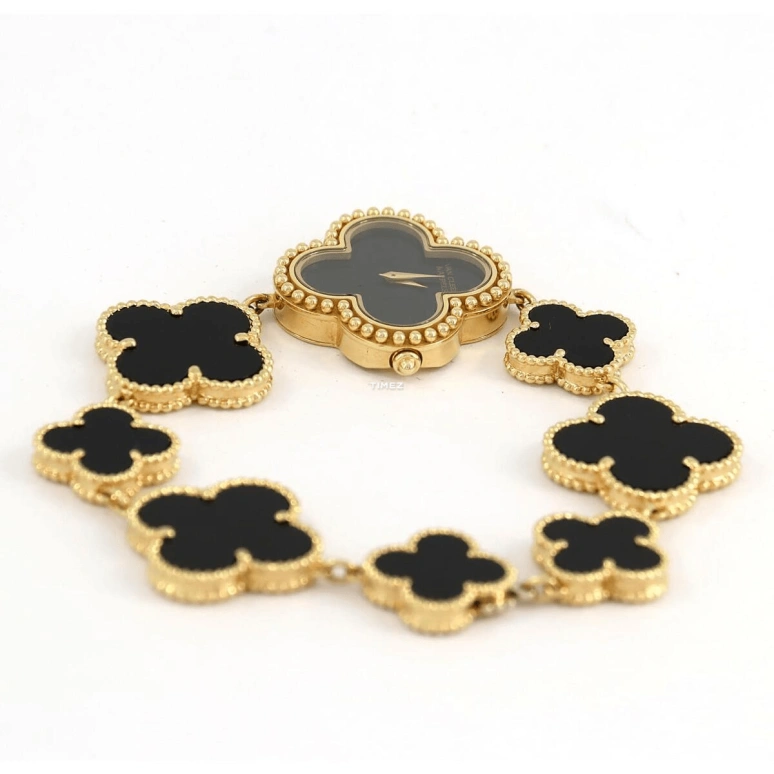 Van Cleef & Arpels,Alhambra® 26x26mm,26x26mm,Yellow Gold,Black,Quartz,Sapphire,Crystal Glass,Other,VCARO40R00