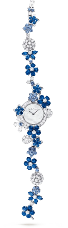Van Cleef & Arpels,High Jewelry 23mm,23mm,Sapphire,White Gold,White,Sapphire,Crystal Glass,Setting,Diamonds,Sapphire,VCARM93800