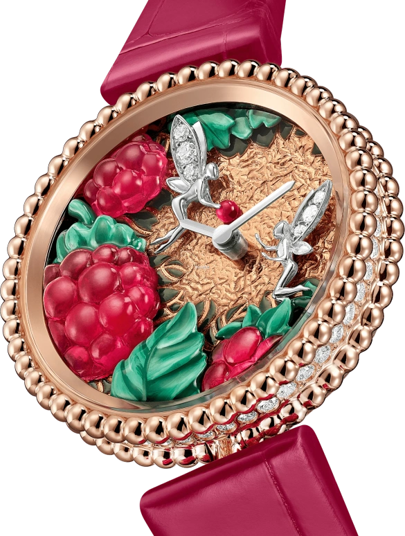 Van Cleef & Arpels,Perlée™ 30mm,30mm,Rose Gold,Multi-Color,Green,Red,Quartz,Sapphire,Round,VCARPEV200