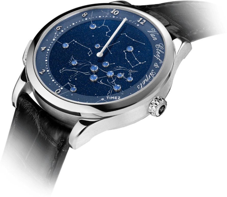 Van Cleef & Arpels,Poetic Complications® 42mm,42mm,White Gold,Blue,Automatic,36hours,Sapphire,Crystal Glass,VCARO8PX00