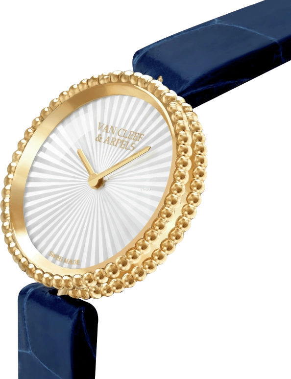 Van Cleef & Arpels,Perlée™ 30mm,30mm,Yellow Gold,White,Quartz,Sapphire,Crystal Glass,Round,VCARPER100
