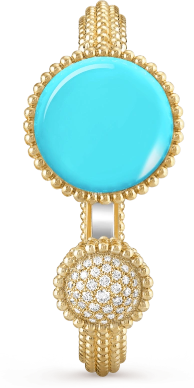 Van Cleef & Arpels,Perlée™ 25mm,25mm,Yellow Gold,White,Quartz,Sapphire,Round,VCARPBEM00