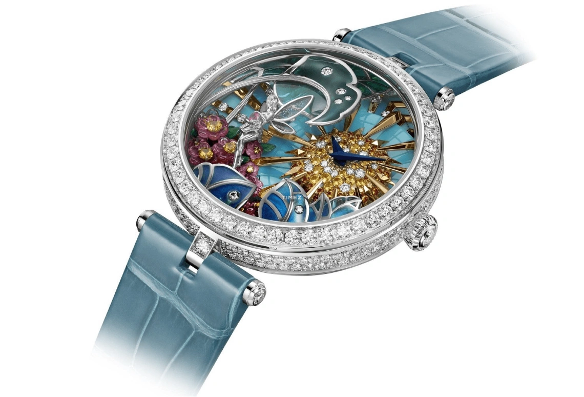 Van Cleef & Arpels,Lady Arpels 41mm,41mm,White Gold,Multi-Color,Green,Handwound,Sapphire,Round,VCARPBMA00