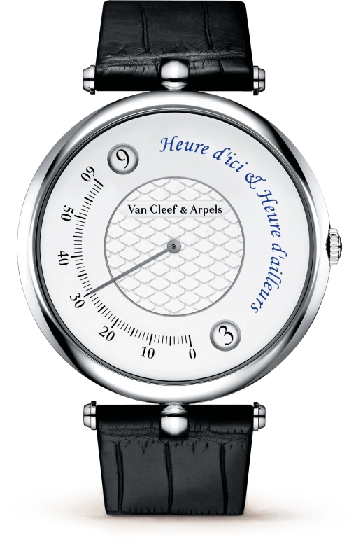 Van Cleef & Arpels,Pierre Arpels 42mm,42mm,White Gold,White,Automatic,Sapphire,Crystal Glass,Round,VCARO4II00