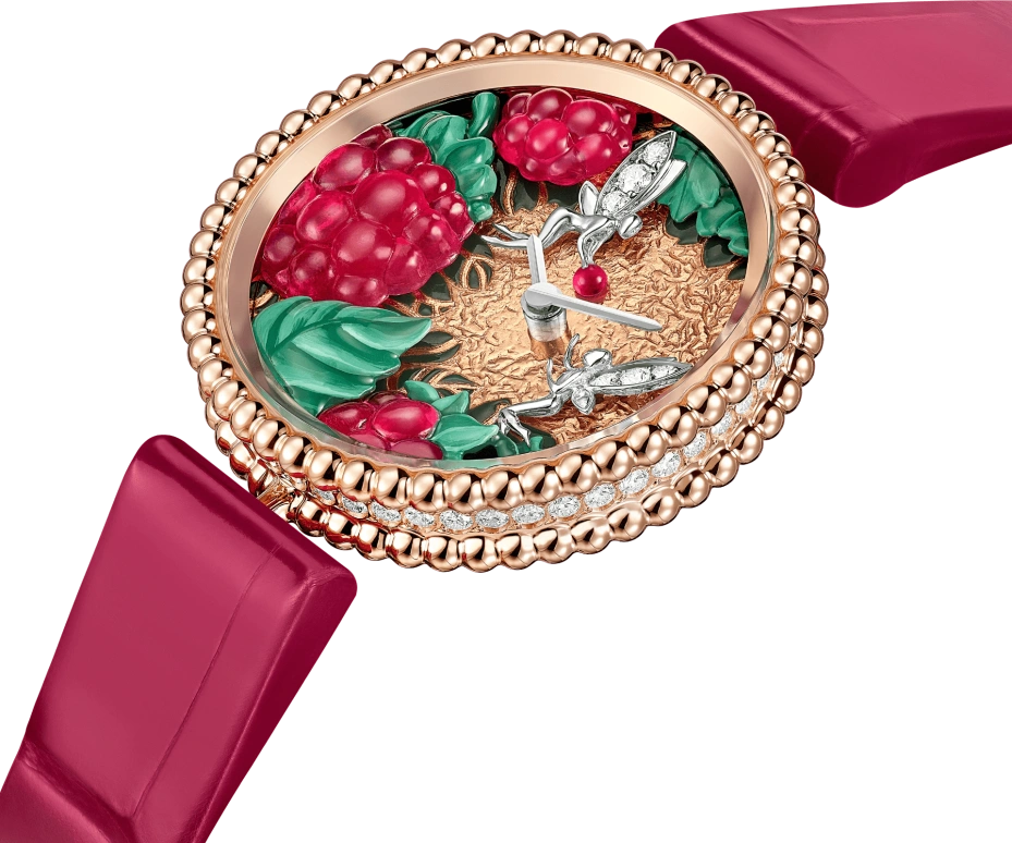 Van Cleef & Arpels,Perlée™ 30mm,30mm,Rose Gold,Multi-Color,Green,Red,Quartz,Sapphire,Round,VCARPEV200