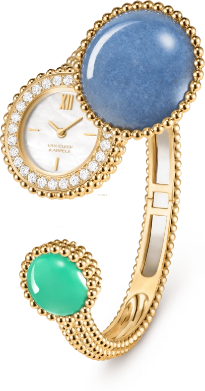 Van Cleef & Arpels,Perlée™ 25mm,25mm,Yellow Gold,White,Quartz,Sapphire,Round,VCARPETH00