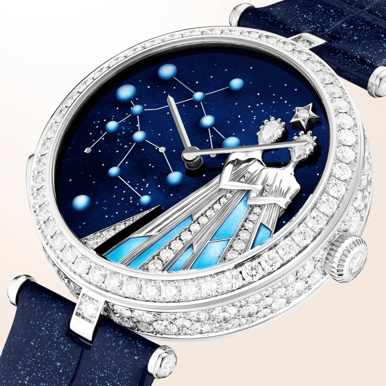 Van Cleef & Arpels,Poetic Complications® 38mm,38mm,White Gold,Blue,Automatic,36hours,Sapphire,Crystal Glass,VCARO8TP00