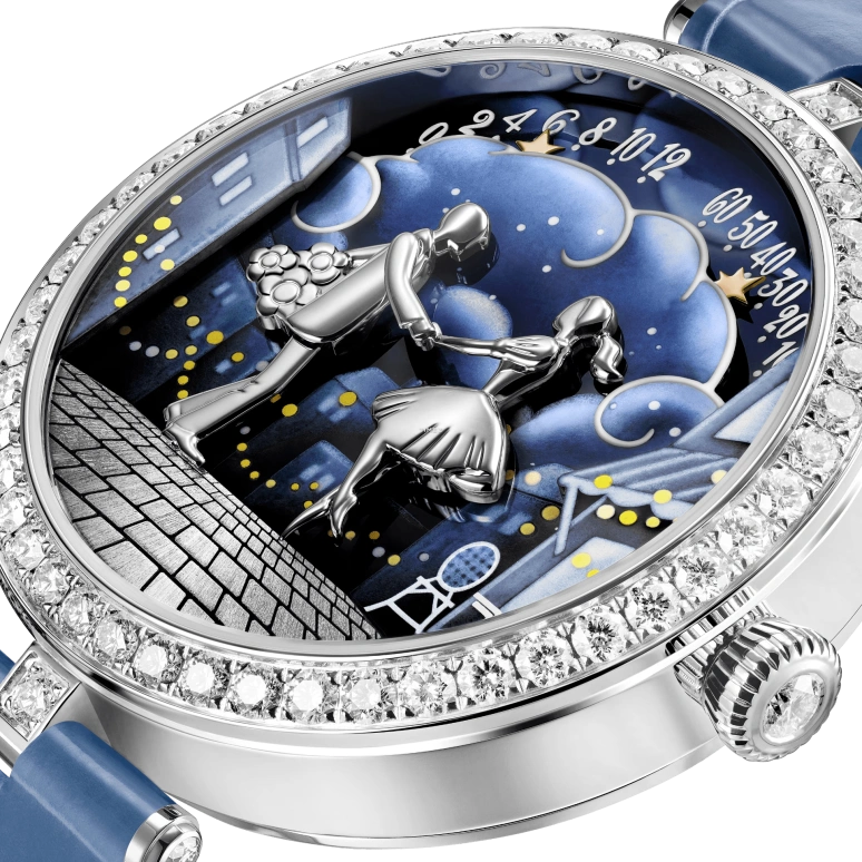 Van Cleef & Arpels,Poetic Complications® 38mm,38mm,White Gold,Multi-Color,Automatic,Retrograde,Round,VCARPERV00