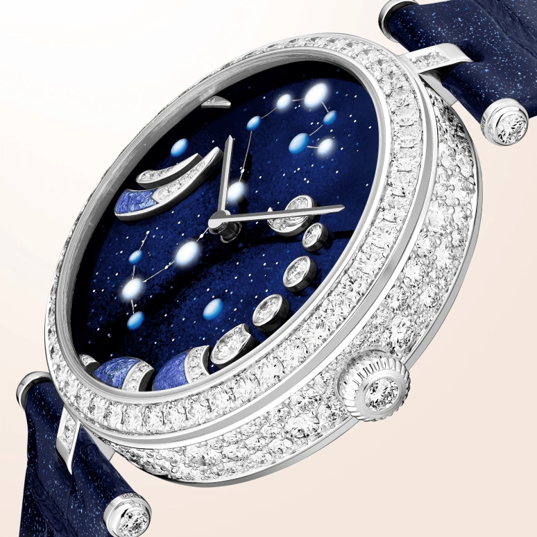 Van Cleef & Arpels,Poetic Complications® 38mm,38mm,White Gold,Blue,Purple,Automatic,36hours,Sapphire,Crystal Glass,VCARO8TT00