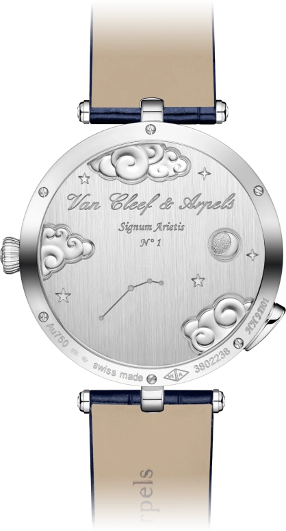 Van Cleef & Arpels,Poetic Complications® 38mm,38mm,White Gold,Transparent,Yellow,Orange,Blue,Automatic,36hours,Sapphire,Crystal Glass,VCARO8TM00