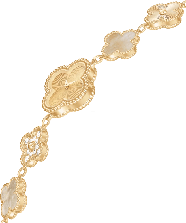 Van Cleef & Arpels,Alhambra® 22.70x22.70mm,22.70x22.70mm,Yellow Gold,Gold,Quartz,Sapphire,Crystal Glass,VCARO8WW00