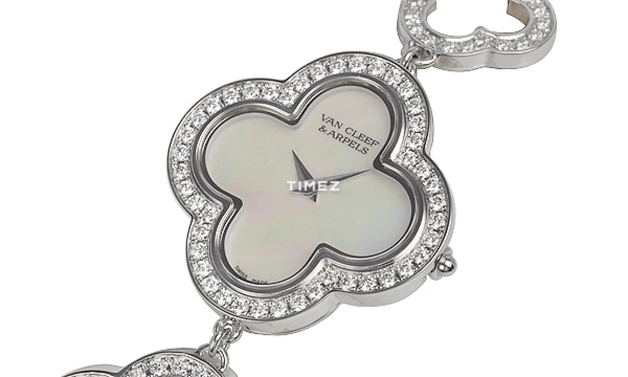 Van Cleef & Arpels,Alhambra® 29.30mm,29.30mm,White Gold,White,Quartz,Sapphire,Crystal Glass,Silver,VCARN5KB00